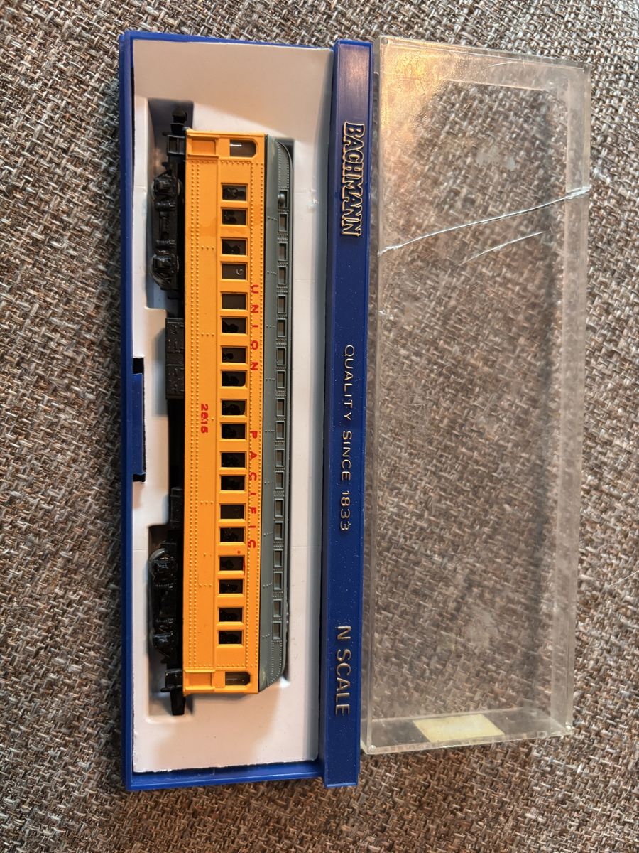 N scale trains Union Pacific 65’ lighted passenger coach