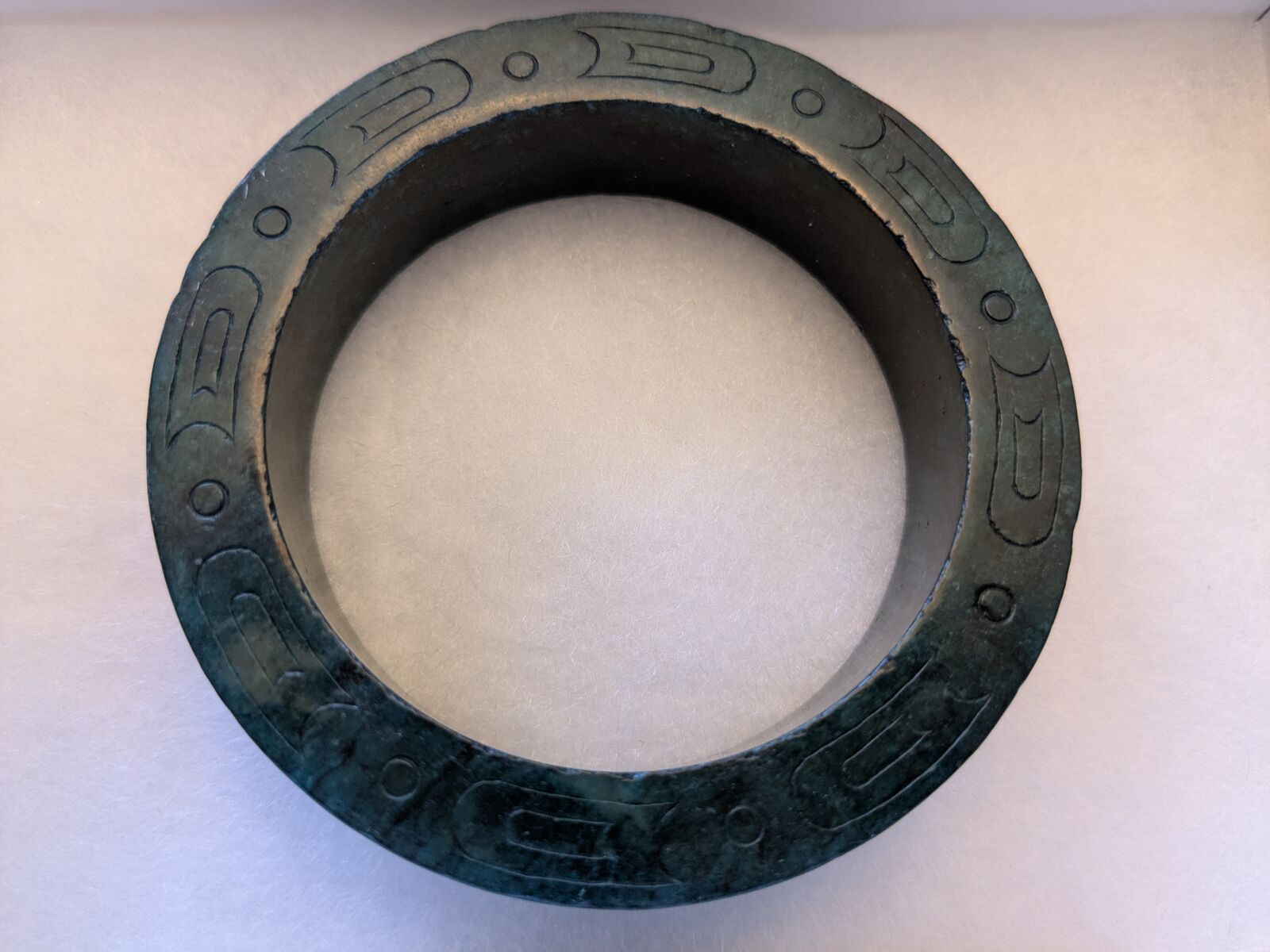 Han Dynasty green Jade carved bracelet