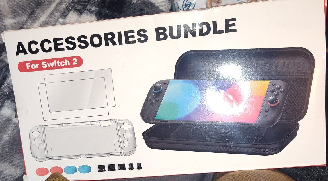 Nintendo Switch 2 Portable White Hard Shell Carrying Case White/Accessories Bundle