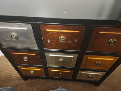 9 drawer dresser gold silver bronze paint