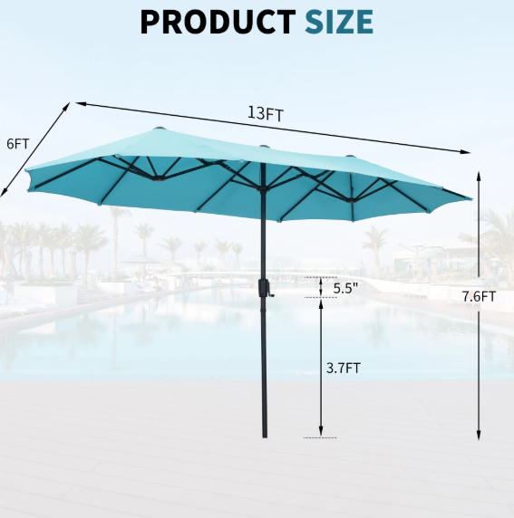 New in box 13 FT Patio Umbrella