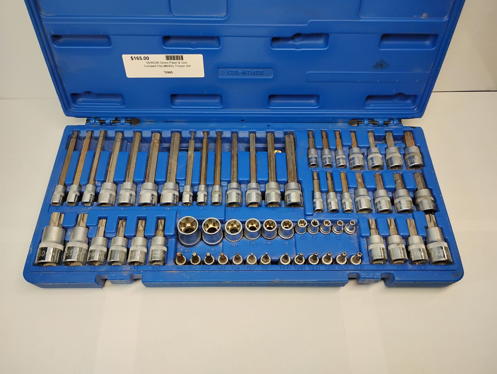 CORNWELL 62 Piece 1/4", 3/8" & 1/2" Drive Master Deluxe Hex & Star Bit Set