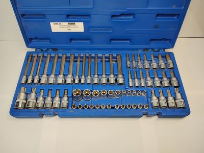 CORNWELL 62 Piece 1/4", 3/8" & 1/2" Drive Master Deluxe Hex & Star Bit Set