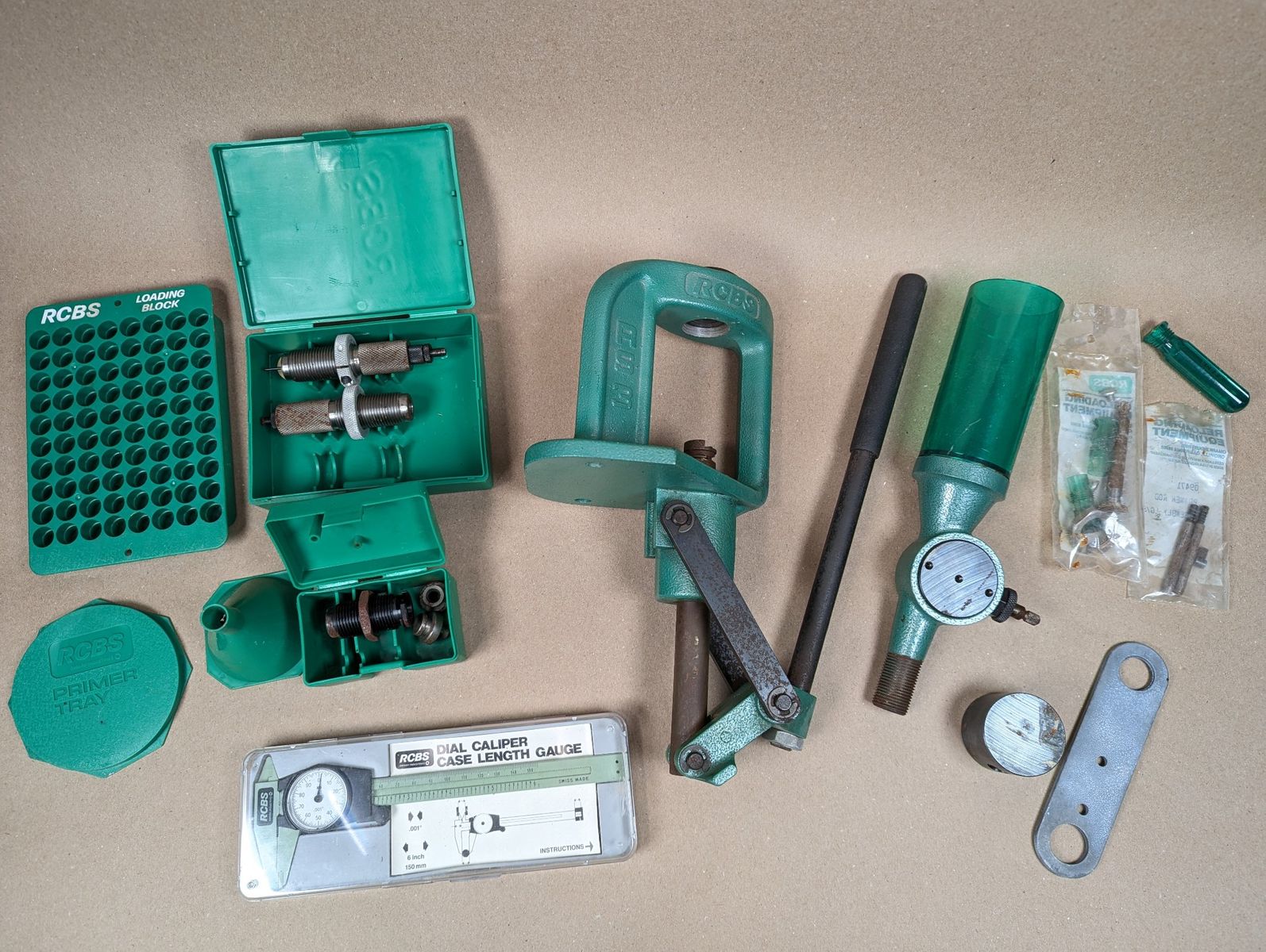 Vintage RCBS RS-3 Reloading Press Lot with 30/30 WCF Die Set and Accessories
