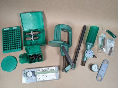 Vintage RCBS RS-3 Reloading Press Lot with 30/30 WCF Die Set and Accessories
