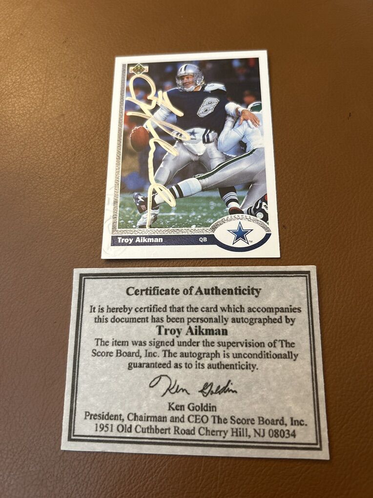 Troy Aikman Autograph Dallas Cowboys Auto Signed