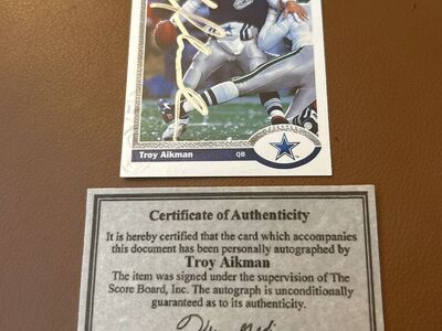 Troy Aikman Autograph Dallas Cowboys Auto Signed