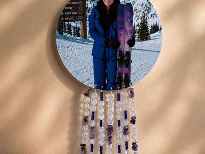 Custom Photo Wall Hanging with Beaded Crystal Accents
