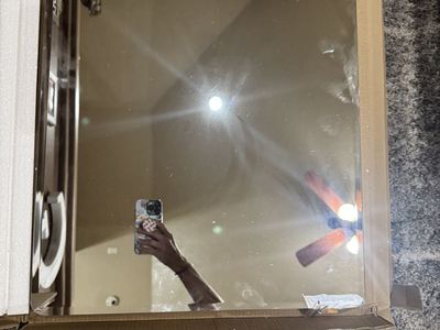 Frameless Wall Mirror with Rounded Corners and Mounting Brackets