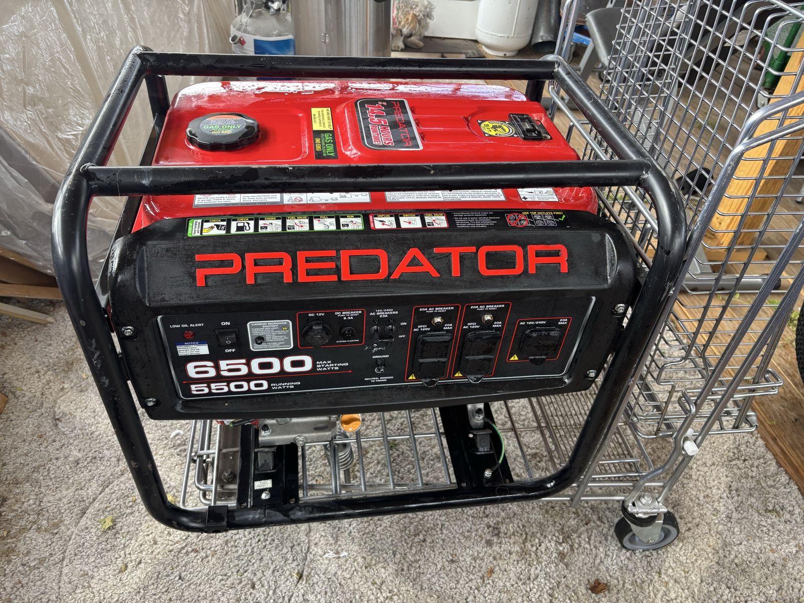 Brand New! PREDATOR 6500 Watt Gas-Powered Portable Generator with CO SECURE Technology, 49-State Compliant