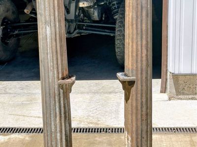 support columns from a late 19th-century Fairbanks railroad or heavy industrial platform scale