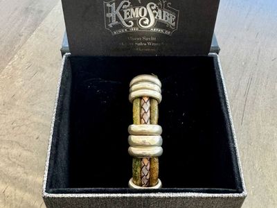 David Heston Men’s Designer Sterling Silver & Leather Bracelet (Kemo Sabe XL)