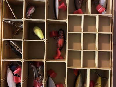 Fishing equipment and box lots of luers