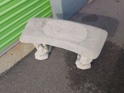 Beautiful Curved Top , Concrete Garden Bench ~•~ patio furniture, yard art, statue,