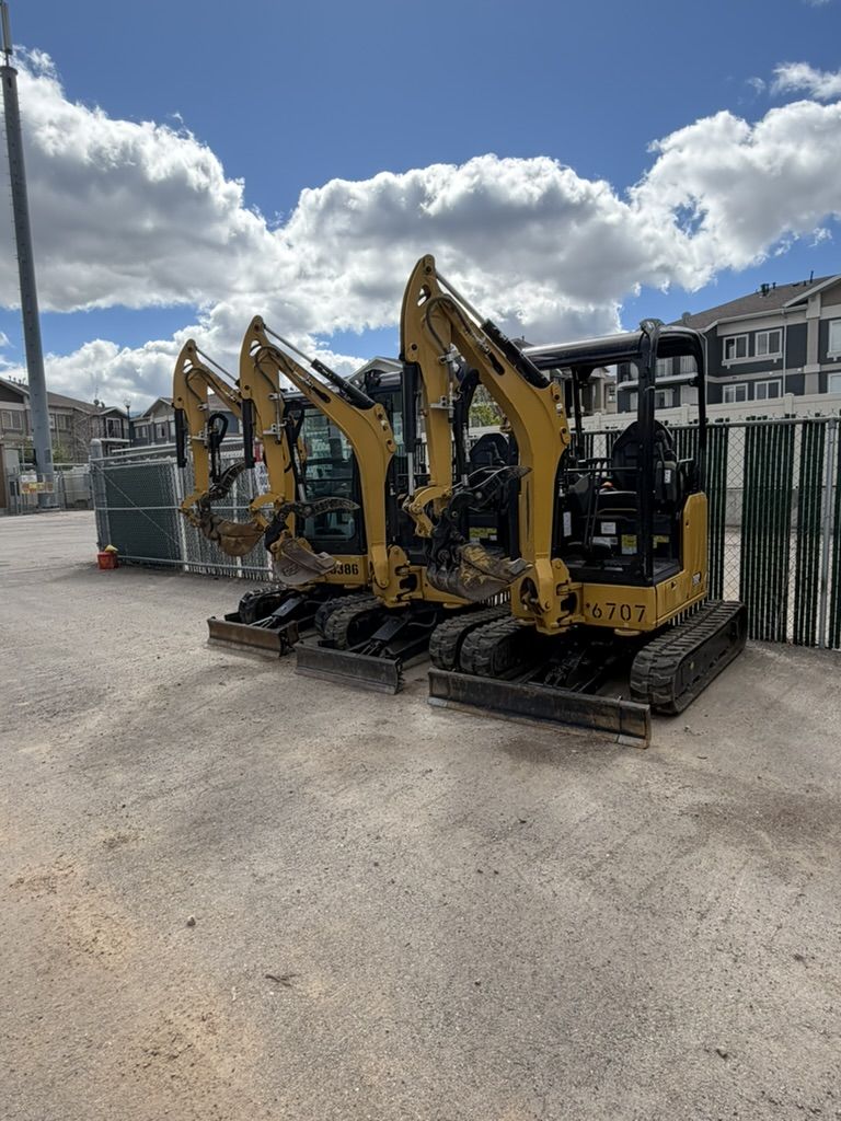 Backyard Mini Excavators for Rent! As narrow as 39 inches. 1.8 and 2 ton Machines. Trailers Available