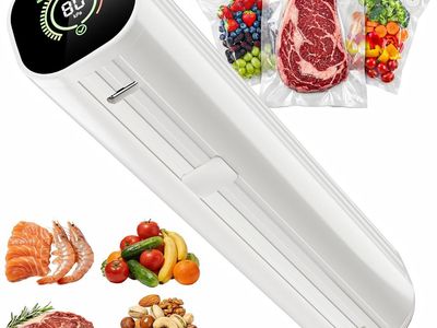 NEW Compact Vacuum Sealer for Food (Vacuum Sealer Machine + 30 Reusable Vacuum Bags) Powerful Handheld