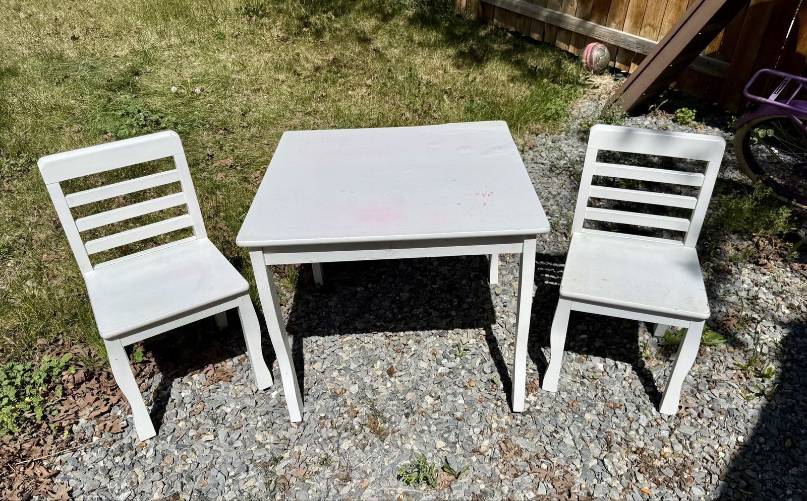 Kids Table and 2 Chairs Solid Wood Set