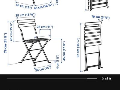 Ikea TÄRNÖ Outdoor Table & 2 Chairs Set Furniture
