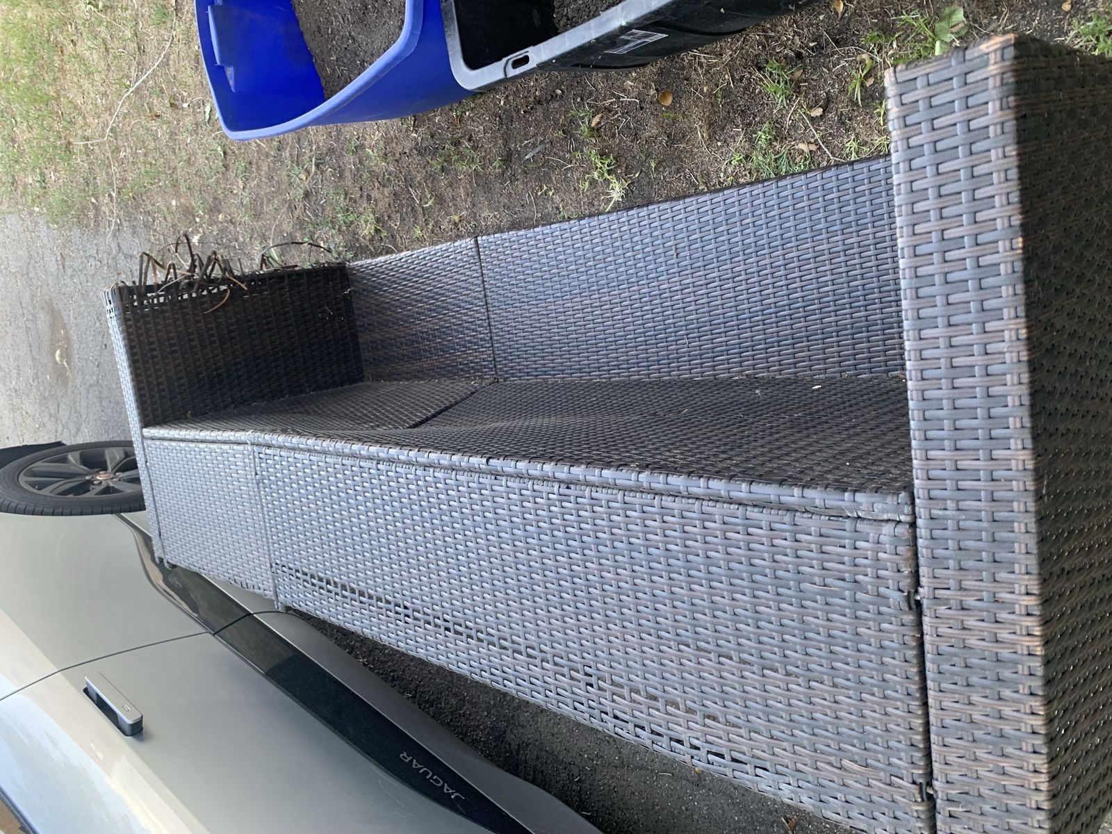 Free Dark Brown Wicker Outdoor Patio Couch / Sofa