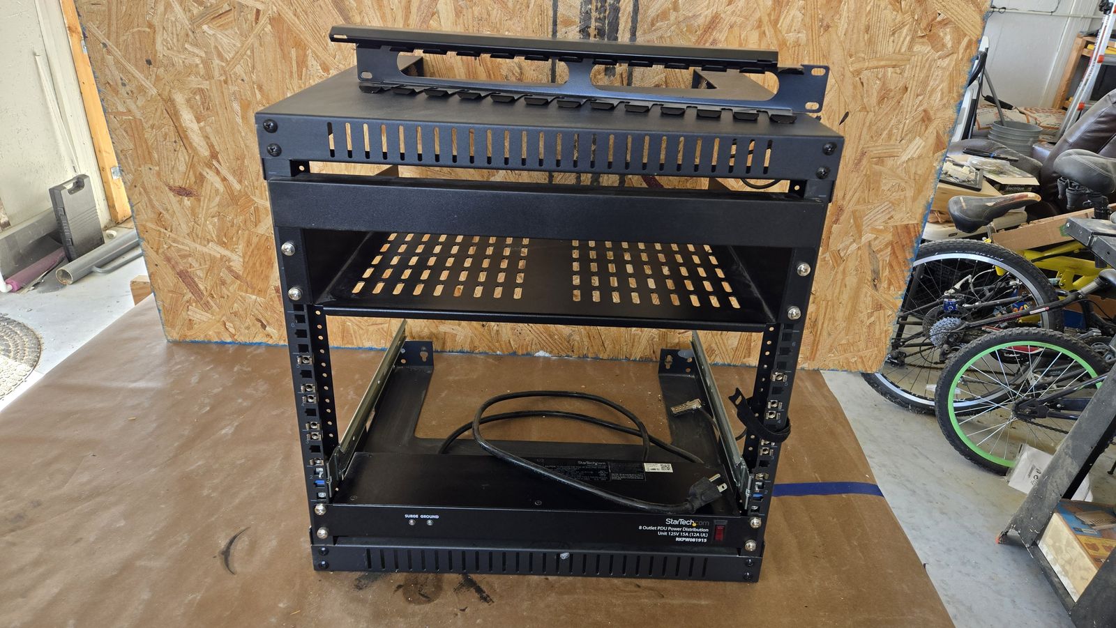 9U Open Frame Network Rack with Accessories
