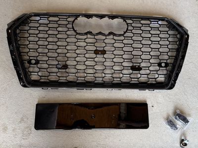 17-19 AUDI S4 A4 B9 carbon fiber look front grille RS4 honeycomb style