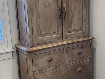 Solid Hardwood Antique European Farmhouse Armoire/