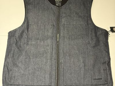 Filson Denim Insulated Work Vest XL — NWT