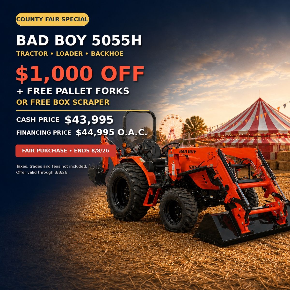 Bad Boy 5055H Tractor County Fair Sale!