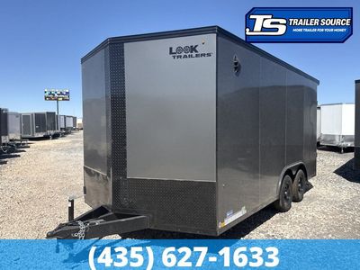 8.5x16 Look ST DLX Enclosed Cargo Trailer - 7'0" Interior - 7K GVWR - .080 PolyCor, Black Out Package, Rear Spoiler w/ Load