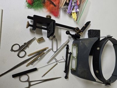 Fly Tying Kit with Vise, Tools, Feathers, and Materials - Complete Set for Anglers