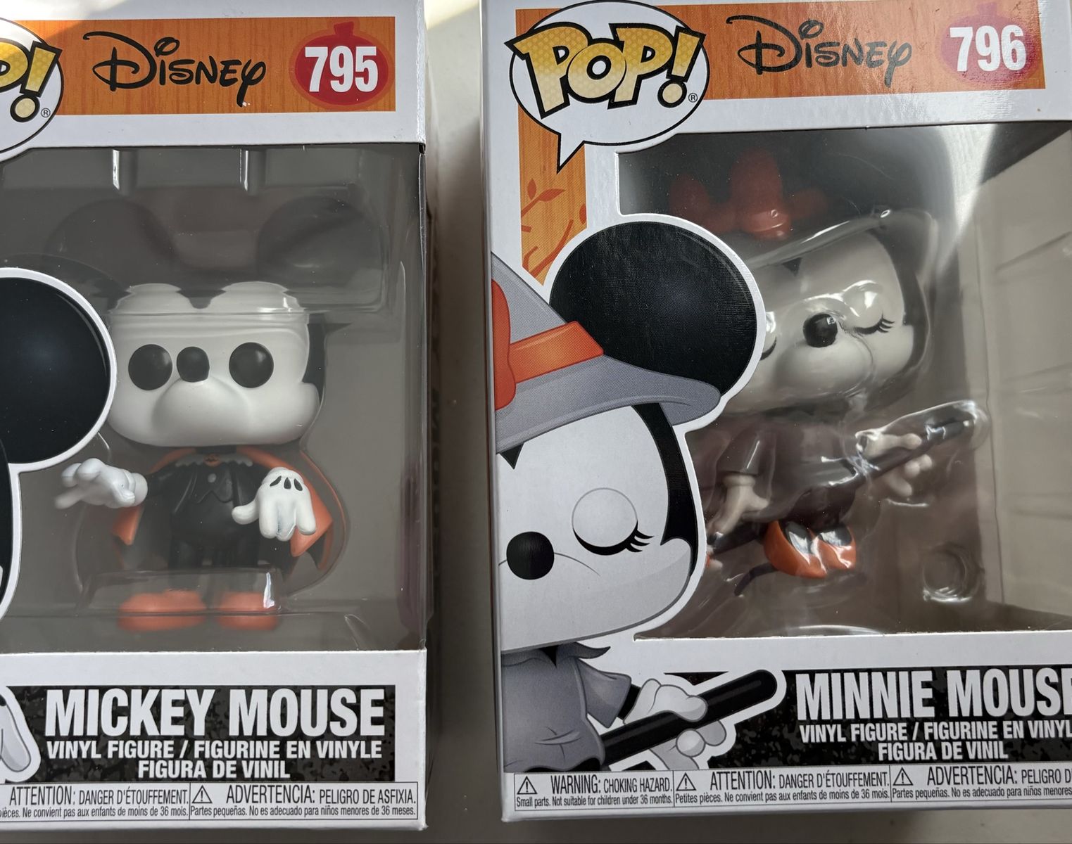 Funko Pop! Disney #795 Vampire Mickey Mouse & #796 Witch Minnie Mouse Halloween Set New Unopened Boxes