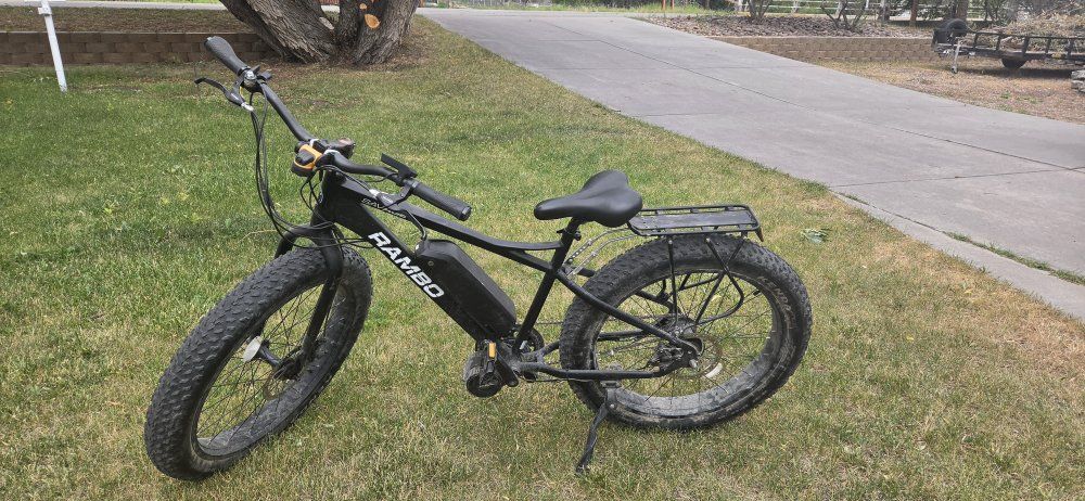 2021 Rambo Savage Electric Fat Bike - Black, Used, Only 112.7 Miles, Pannier Bags Included