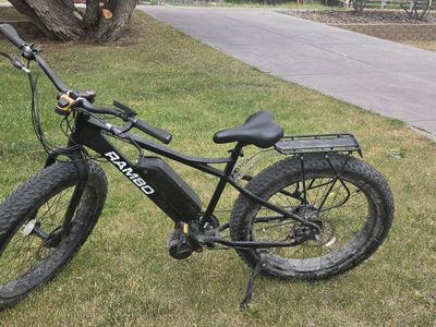 2021 Rambo Savage Electric Fat Bike - Black, Used, Only 112.7 Miles, Pannier Bags Included