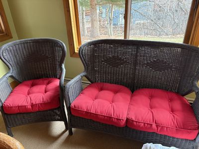 2 Piece Wicker Loveseat and Chair