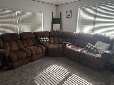 Brown microfiber sectional