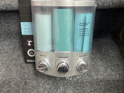 Better Living TRIO 3-Chamber Wall-Mount Shower Dispenser for Shampoo, Conditioner, Body Wash