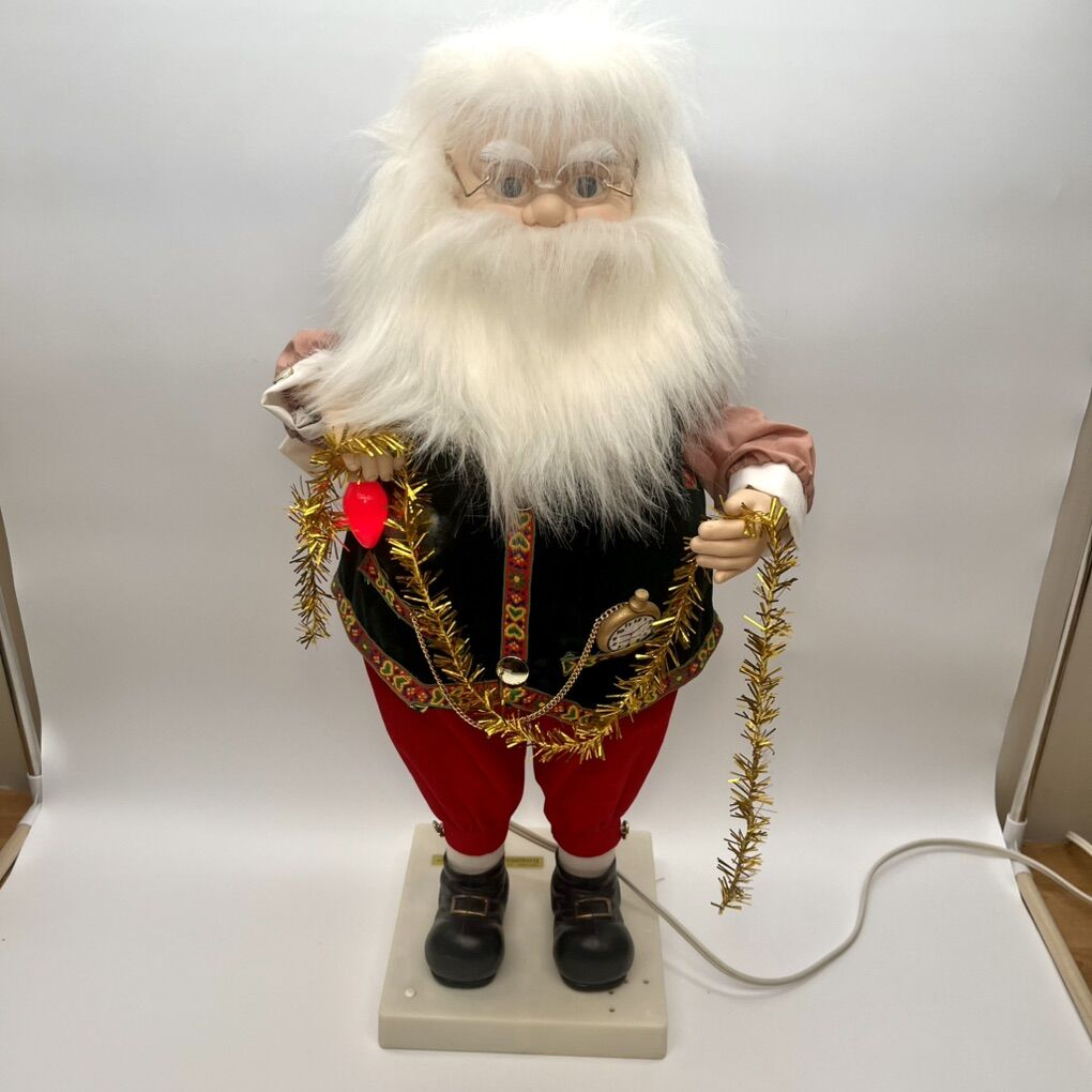 Vintage Animated Santa Tree Trimmer Telco with Music