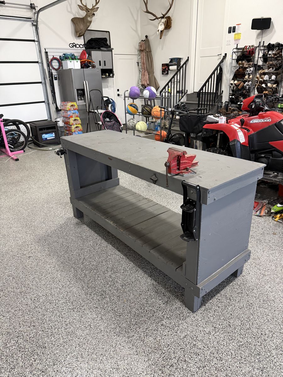Heavy-Duty Handmade Workbench – 76” x 24” x 36”