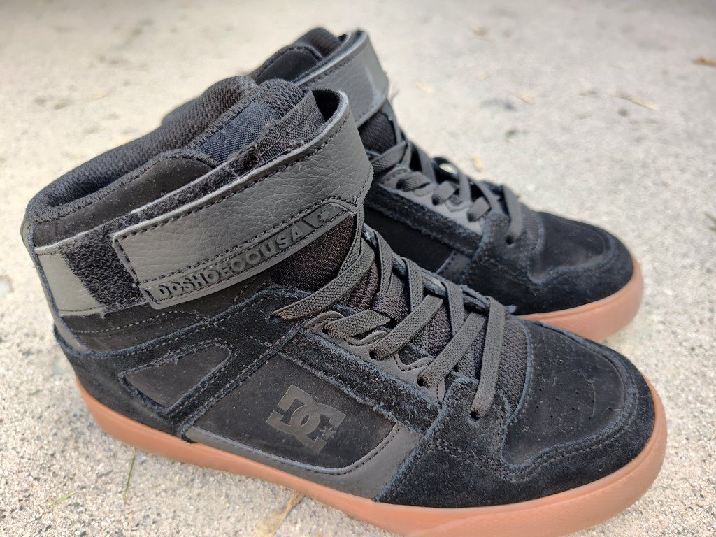 Black DC Velcro High Tops | Size Youth 3