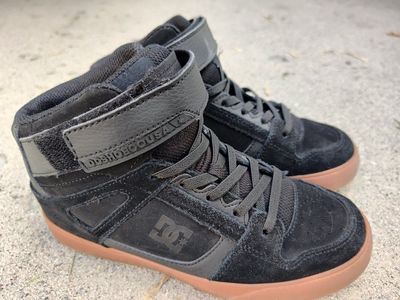 Black DC Velcro High Tops | Size Youth 3