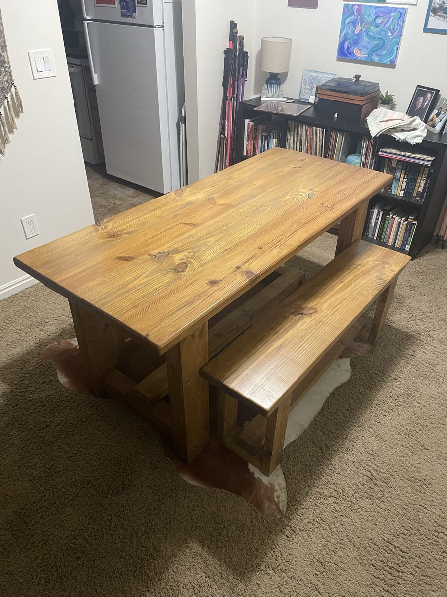 Rustic Solid Wood Dining Table 