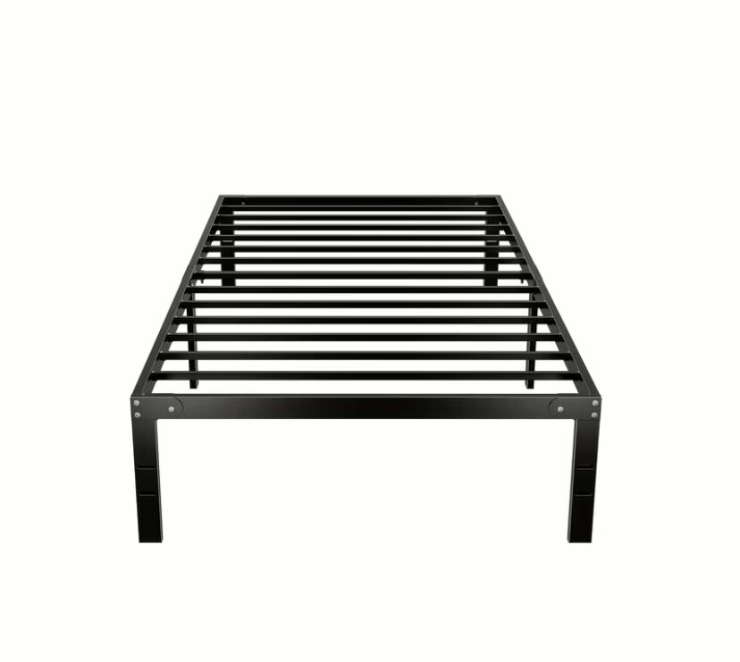 Twin Size Bed Frame Heavy Duty Metal Platform with Storage Space