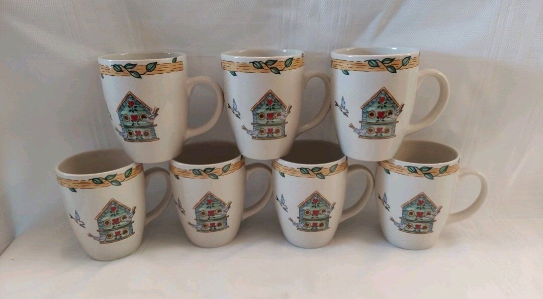 43 Piece Thomson Pottery Birdhouse Dishes