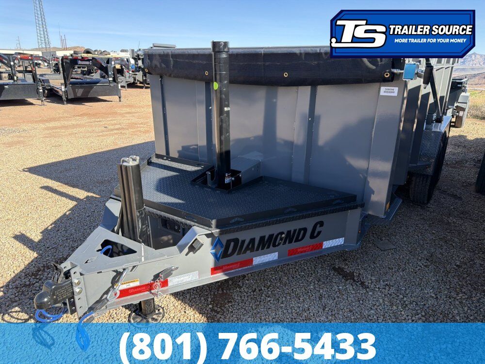 7x14 Diamond C LPT 207 Dump Trailer - 44" Sides - 15.5K GVWR Hydraulic Jack(s)