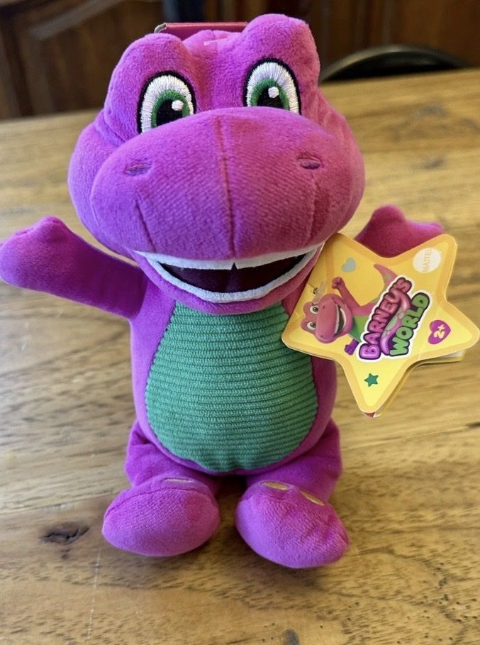 *NEW* Fisher Price Barney 8.5-Inch Plush NWT In Hand 
