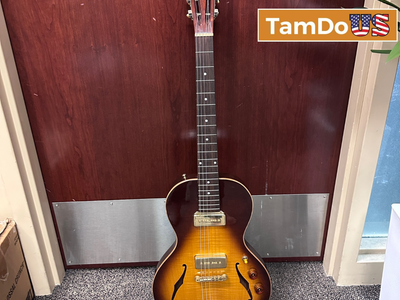 B&G Little Sister Crossroads Non-Cutaway P90 Tobacco Burst Hollow Body Guitar