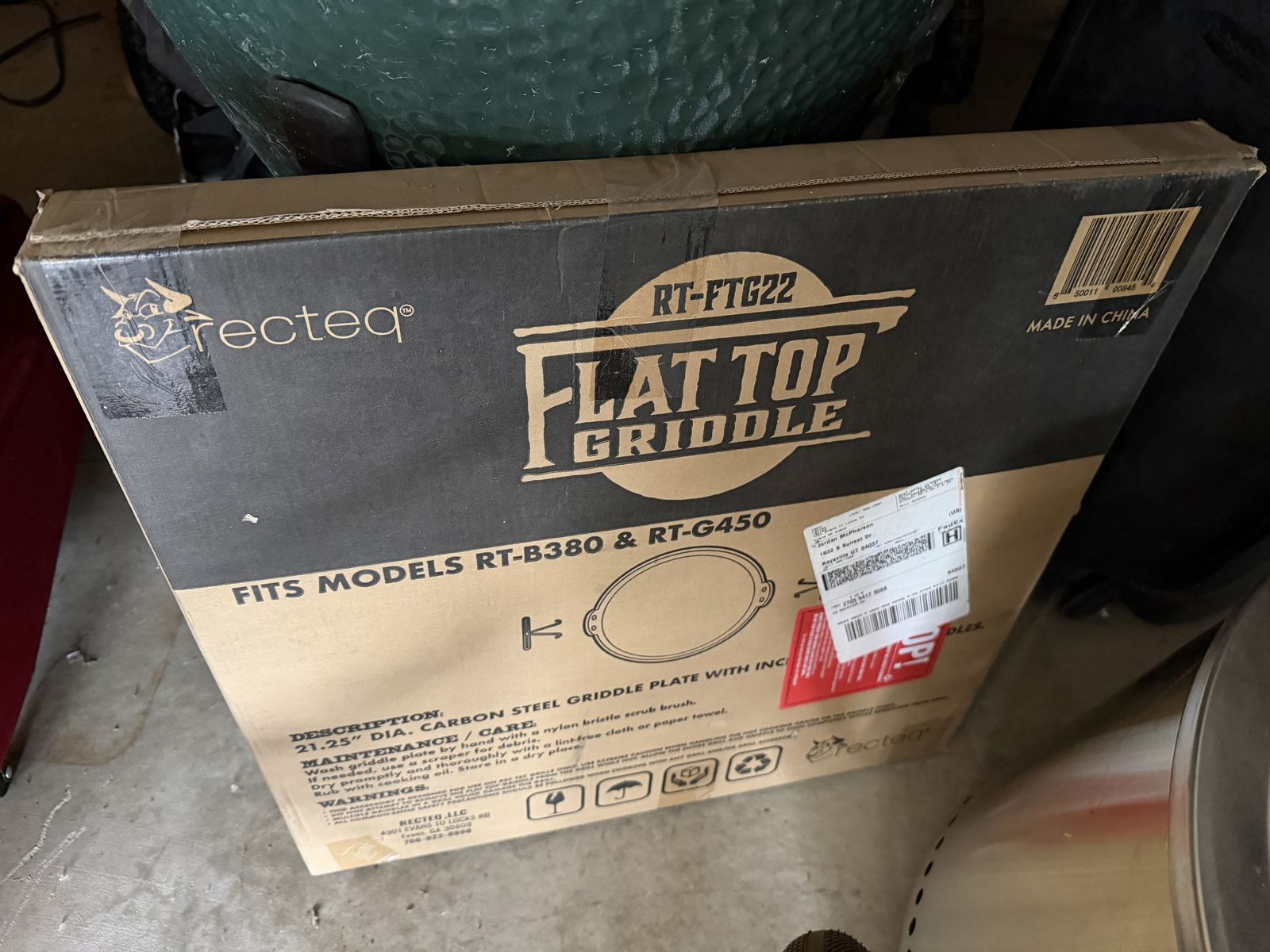 Recteq RT-FTG22 Round Flat Top Griddle Carbon Steel New in Box