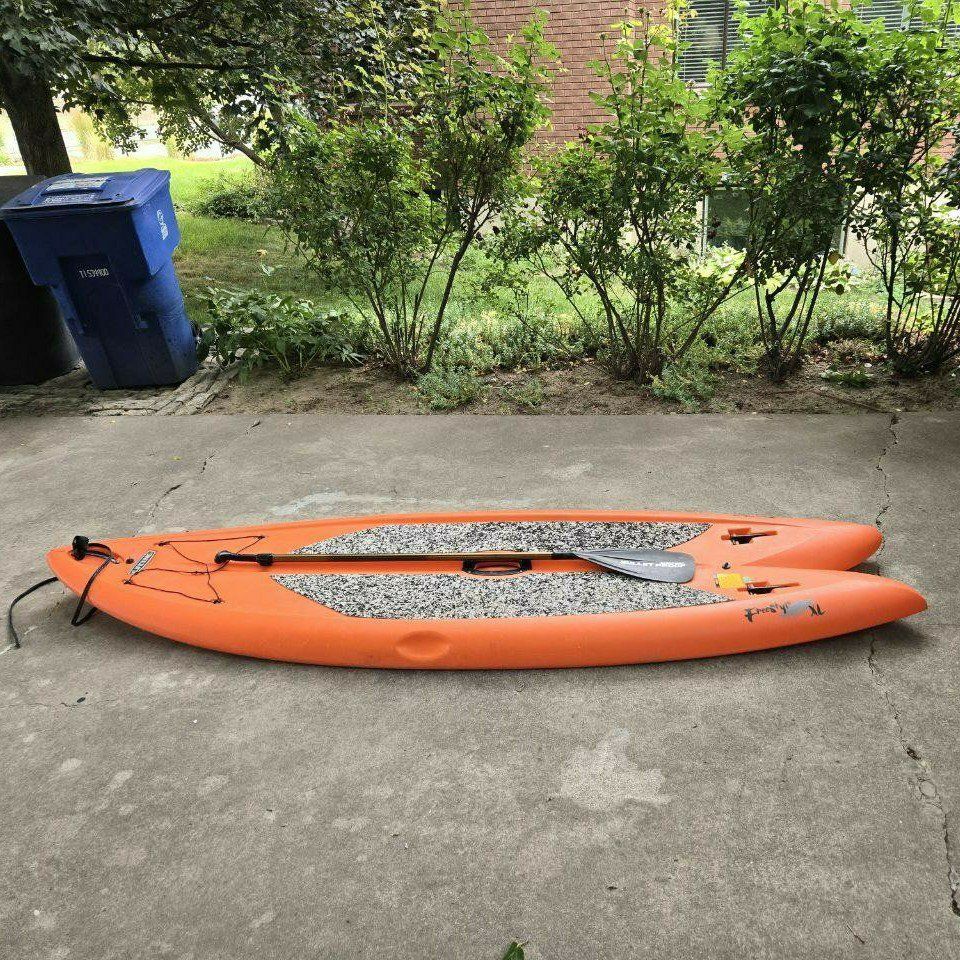 116” Orange Lifetime Freestyle XL Paddleboard & Paddle 220 lbs. Weight Limit Paddle Board