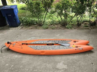 116” Orange Lifetime Freestyle XL Paddleboard & Paddle 220 lbs. Weight Limit Paddle Board