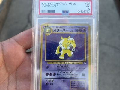 1997 Pokémon Japanese Fossil Hypno Holo PSA 5 #97 Graded Trading Card